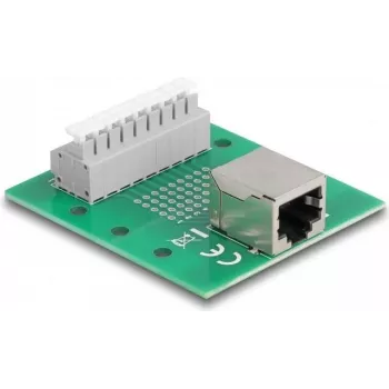 Delock presa RJ45 su morsettiera con pulsante per guida DIN 66992