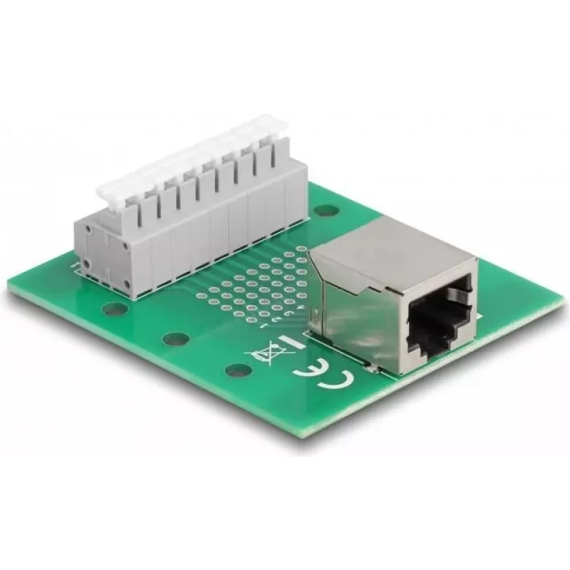 Delock presa RJ45 su morsettiera con pulsante per guida DIN 66992