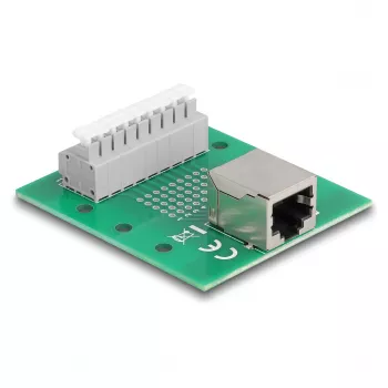Delock presa RJ45 su morsettiera con pulsante per guida DIN 66992