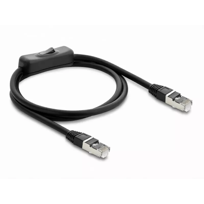 Delock cavo patch RJ45 Cat.6 F/UTP 1 m nero con interruttore