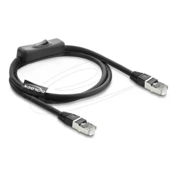 Delock cavo patch RJ45 Cat.6 F/UTP 1 m nero con interruttore