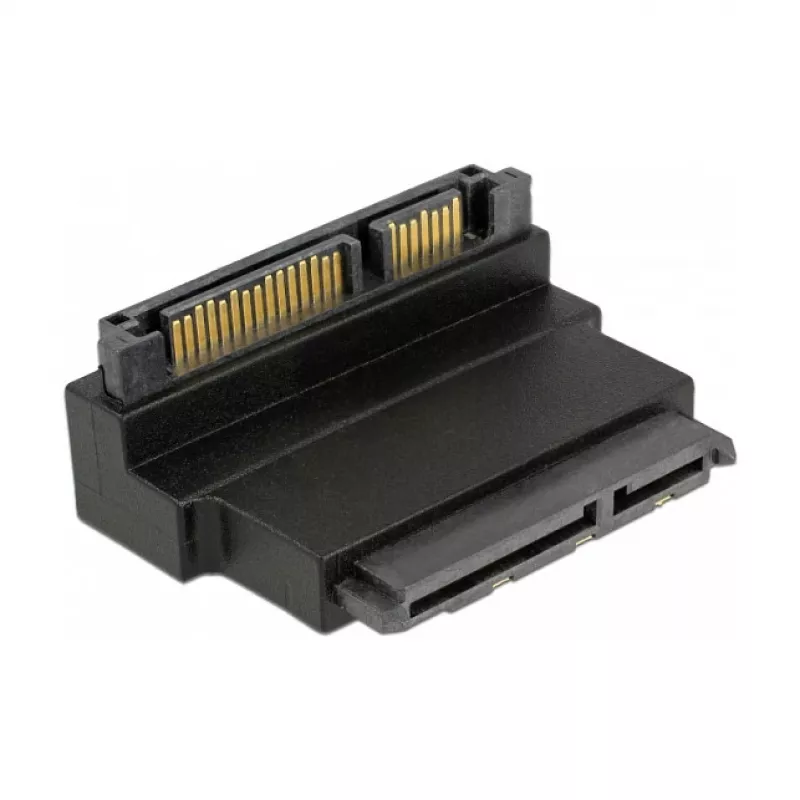 Delock adattatore SATA 22 pin femmina a maschio con blocco – angolato verso il basso