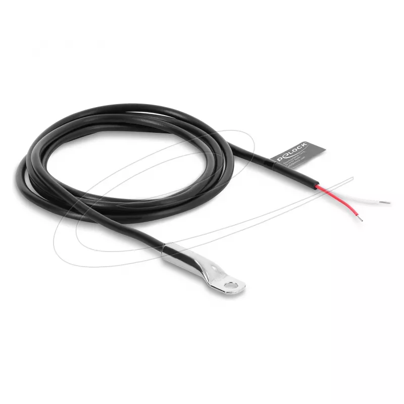 Delock cavo sensore di temperatura M4 con 2 estremità libere, PVC rotondo, B25/85 3435K, 1 m