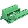 DELOCK set morsettiera per guida DIN 10 poli con passo 5,08 mm angolata