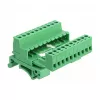 DELOCK set morsettiera per guida DIN 10 poli con passo 5,08 mm angolata