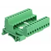 DELOCK set morsettiera per guida DIN 10 poli con passo 5,08 mm angolata
