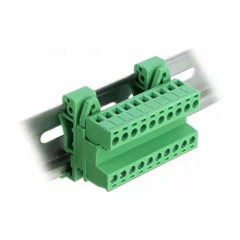 DELOCK set morsettiera per guida DIN 10 poli con passo 5,08 mm angolata