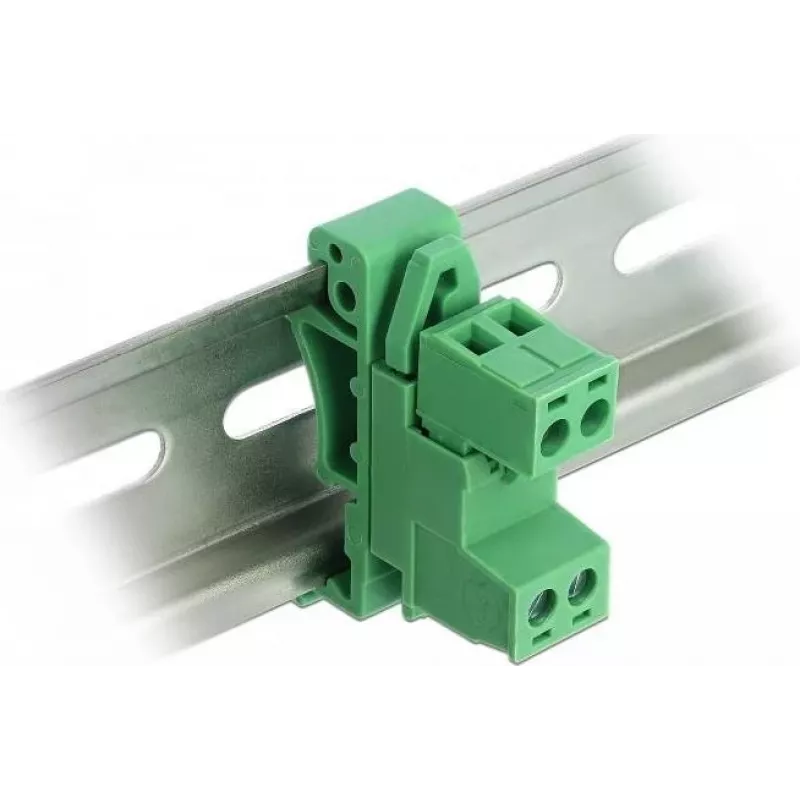 DELOCK set morsettiere per guida DIN 2 poli passo 5,08 mm angolare