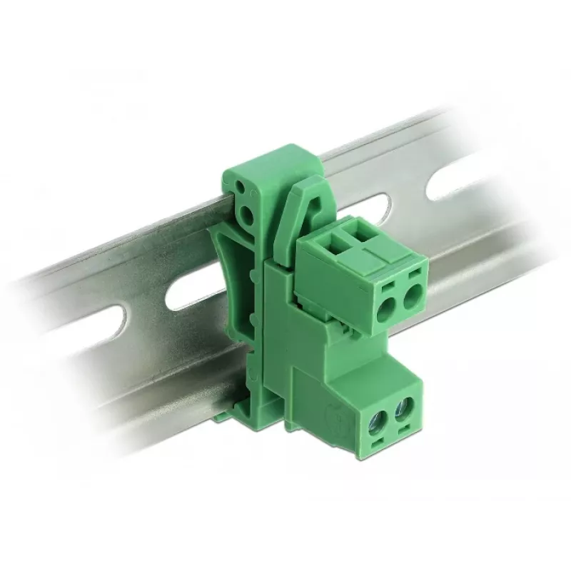 DELOCK set morsettiere per guida DIN 2 poli passo 5,08 mm angolare