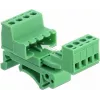 DeLOCK Set morsettiera per guida DIN 4 poli con passo 5,08 mm angolare