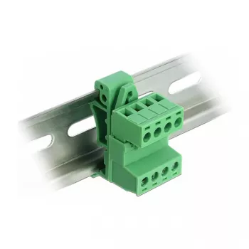 DeLOCK Set morsettiera per guida DIN 4 poli con passo 5,08 mm angolare