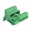 Delock set morsettiere per guida DIN 6 poli con passo 5,08 mm angolare