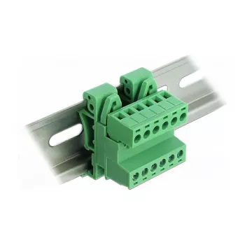 Delock set morsettiere per guida DIN 6 poli con passo 5,08 mm angolare