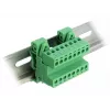 DeLOCK set morsettiera per guida DIN, 8 poli, passo 5,08 mm, angolare, verde