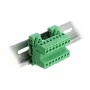 DeLOCK set morsettiera per guida DIN, 8 poli, passo 5,08 mm, angolare, verde