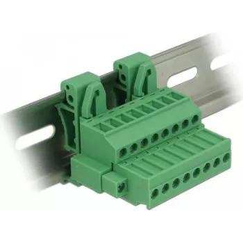 Delock set morsettiere per guida DIN 8 poli con fissaggio a vite