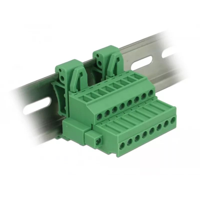 Delock set morsettiere per guida DIN 8 poli con fissaggio a vite