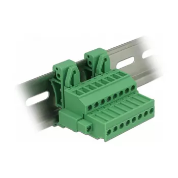 Delock set morsettiere per guida DIN 8 poli con fissaggio a vite