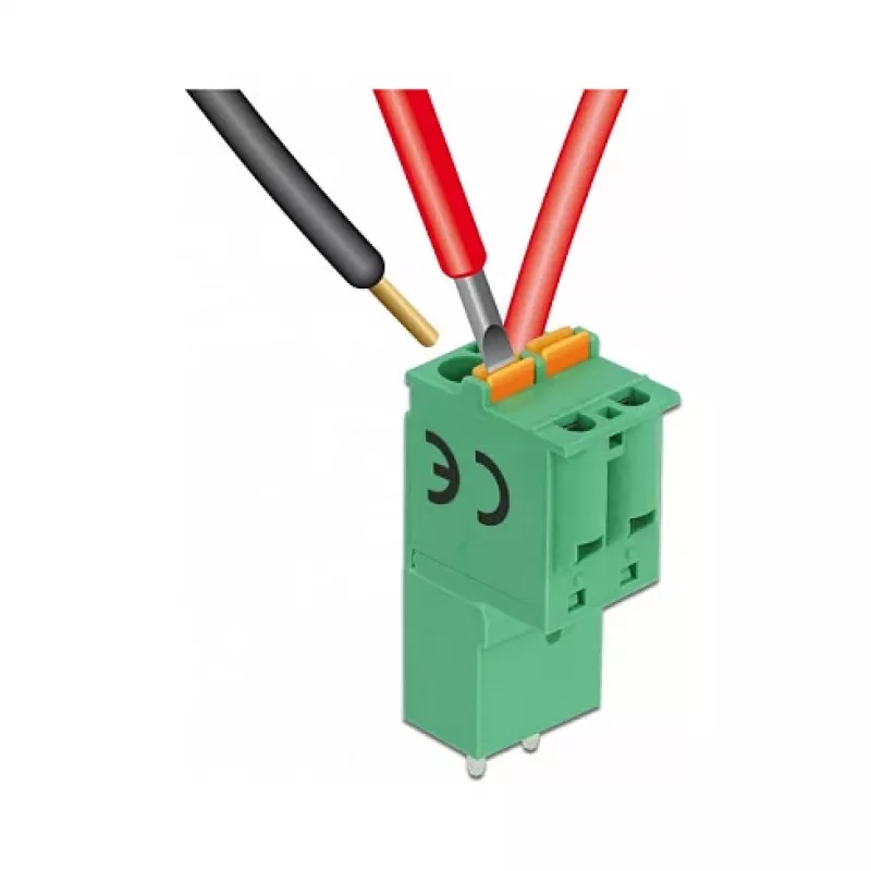 Delock set morsettiere per circuito stampato, 2 poli, passo 5,08 mm, verticale 66500