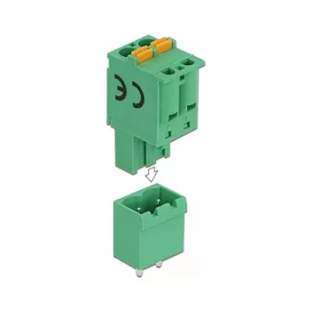Delock set morsettiere per circuito stampato, 2 poli, passo 5,08 mm, verticale 66500