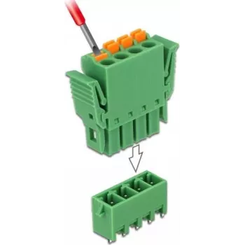 Delock set morsettiere per circuito stampato 4 poli passo 3,81 mm verticale (65970)