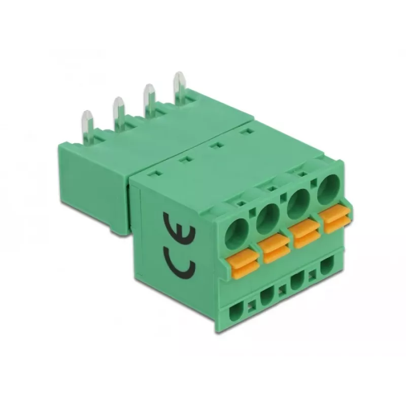 Delock set morsettiere per circuito stampato 4 poli passo 5,08 mm orizzontale 66506