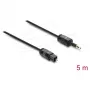 Delock cavo TOSLINK Mini TOSLINK connettore 3,5 mm a connettore TOSLINK, Ø 2,2 mm, 5 m, nero