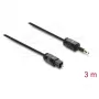 Delock cavo TOSLINK Mini TOSLINK connettore 3,5 mm a connettore TOSLINK, Ø 2,2 mm, 3 m, nero