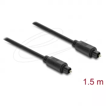 Delock cavo TOSLINK, connettore maschio su connettore maschio, diametro 4 mm, 1,5 m, nero