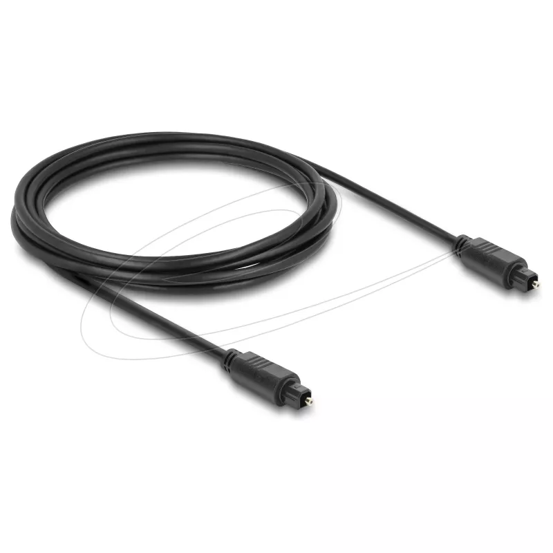 Delock cavo audio ottico TOSLINK, connettore maschio a connettore maschio, 3 m, 4 mm, nero