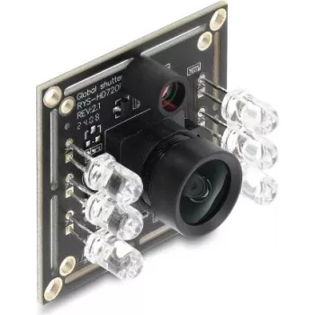Delock Modulo fotocamera USB 2.0 con Global Shutter, bianco/nero, 0,92 MP, 65°, 6 LED IR, fuoco fisso 96412