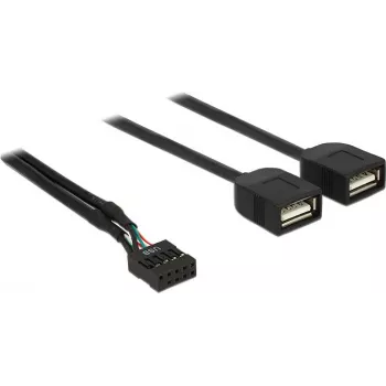 Delock Cavo adattatore USB 2.0 da pin header a 2 x connettore femmina Type-A 40 cm 83823