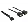 Delock Cavo adattatore USB 2.0 da pin header a 2 x connettore femmina Type-A 40 cm 83823