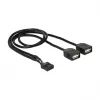 Delock Cavo adattatore USB 2.0 da pin header a 2 x connettore femmina Type-A 40 cm 83823