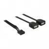 Delock Cavo adattatore USB 2.0 da pin header a 2 x connettore femmina Type-A 40 cm 83823