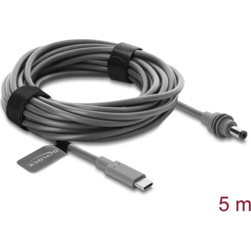 Delock Cavo di alimentazione USB Type-C su DC 5,5 x 2,1 mm per Starlink Mini, 5 m, grigio (91822)