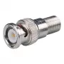 DELTA adattatore BNC su F-Type, presa F su connettore maschio BNC, 75 Ohm, ottone nichelato