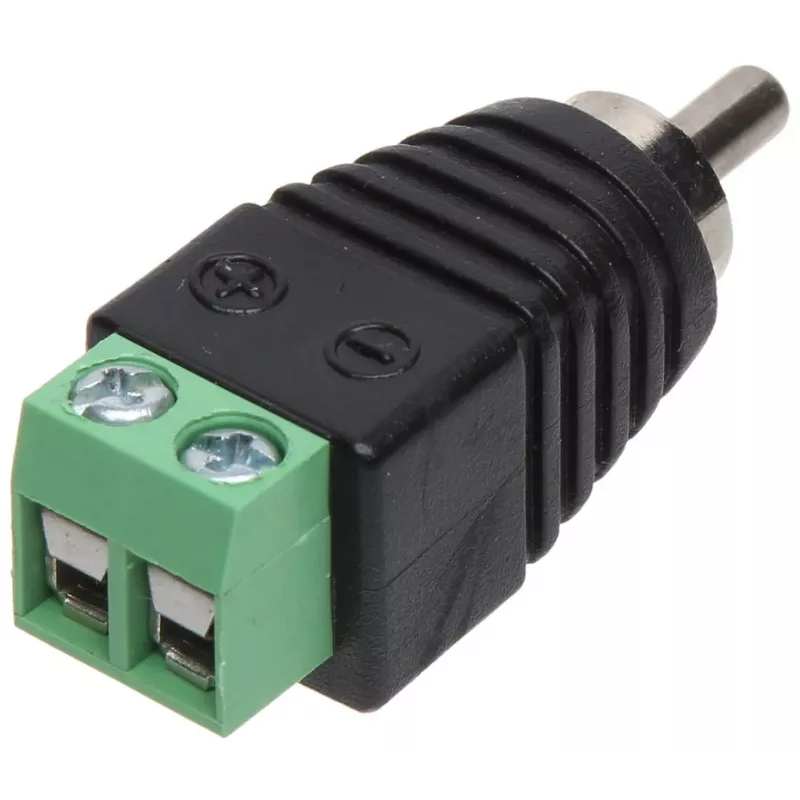 DELTA Connettore RCA maschio CINCH-W/S, bianco, dorato, a saldare