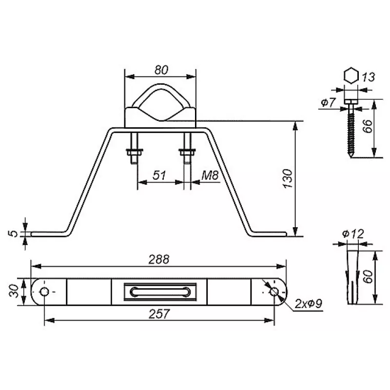 DELTA Morsetto a parete OMM-50L13