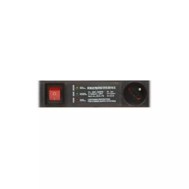 DELTA PD-6/R-SPD-3L Ciabatta 6 prese con protezione da sovratensione, interruttore bipolare, cavo 1,5 m, prese tipo E, 2300 W, nero