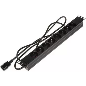DELTA PD-8/R/IEC-N PDU rackmount 8 vie 1U, IEC C13, 10A, 250V, Nero
