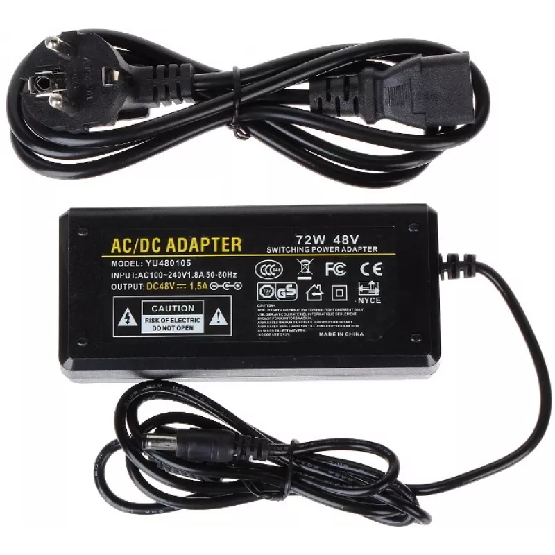 DELTA alimentatore switching 48V 1,5A 72W con connettore DC 5,5mm x 2,1mm