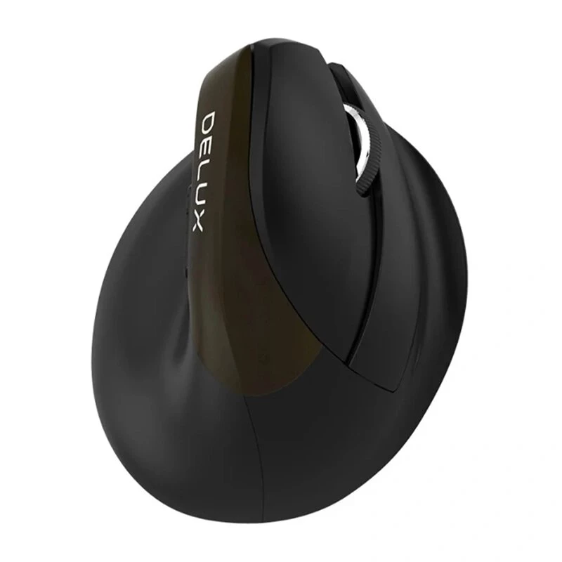 Delux M618 Mini Gold Mouse ergonomico - 2.4G / Bluetooth 5.0 / USB-C, 4000 DPI, verticale per destrimani