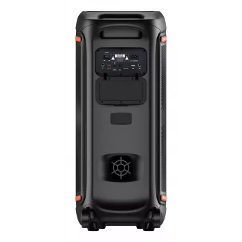 Denver BPS-470 Speaker Bluetooth per feste con karaoke, 2000W PMPO, 20W RMS, luci LED, radio FM, TWS, microfono incluso, nero