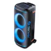 Denver BPS-470 Speaker Bluetooth per feste con karaoke, 2000W PMPO, 20W RMS, luci LED, radio FM, TWS, microfono incluso, nero