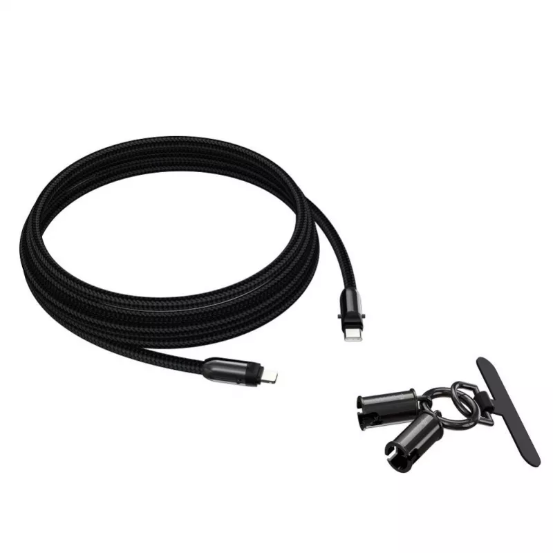 Devia Cavo 2-in-1 USB-C a Lightning Lanyard 1,2m 27W Nero