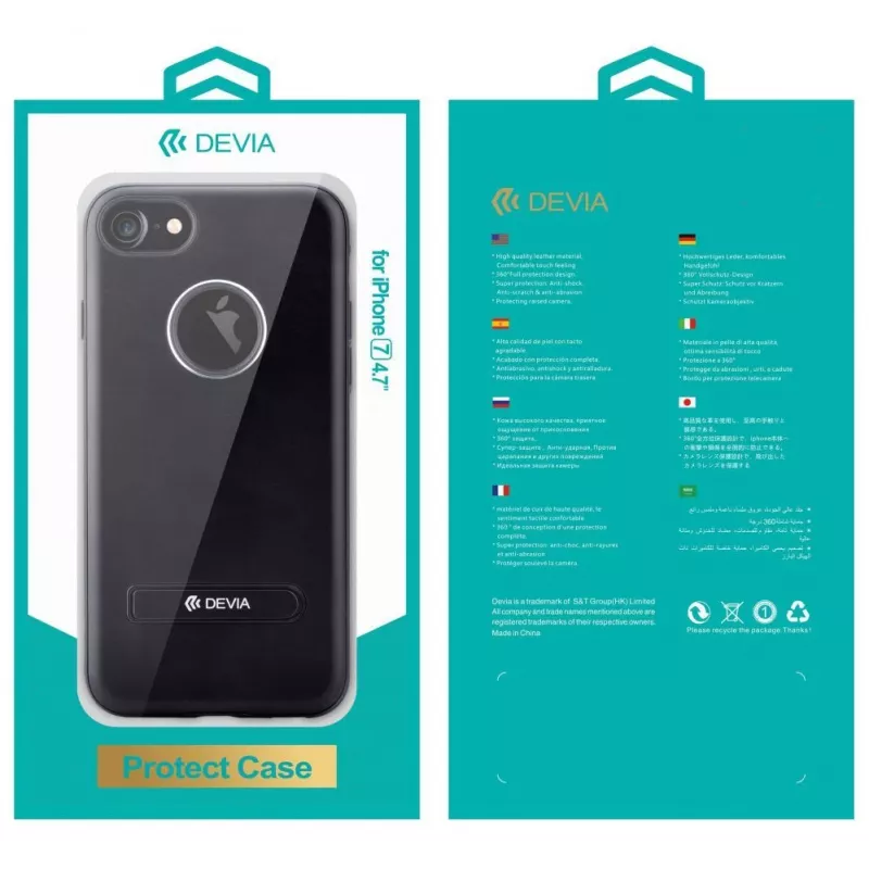 Custodia flip Devia iView per Apple iPhone 7 blu con finestra Smart View e supporto