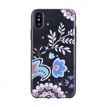 Devia Apple iPhone X custodia Crystal Blossom nera