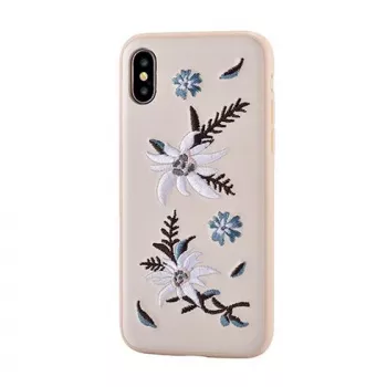 Devia Apple iPhone X Custodia con ricamo floreale Jalam