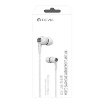 Devia Kintone Auricolari con filo con jack da 3,5 mm, bianco